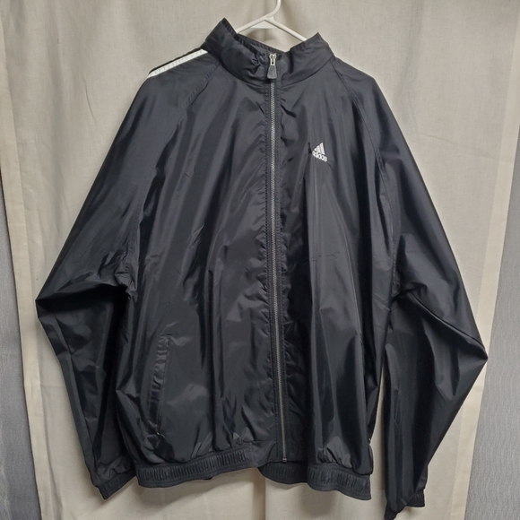 Adidas Men's Black and White Windbreaker Jacket With Hidden Hood - Picture 1 of 12